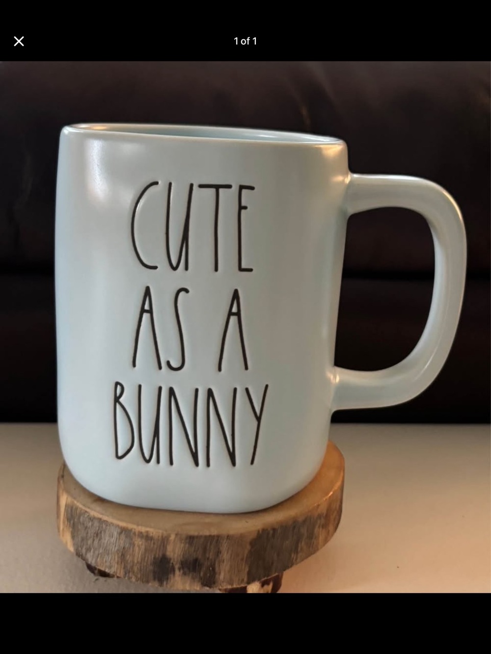 Rae Dunn "Cute As A Bunny" Pastel Blue Ceramic Mug